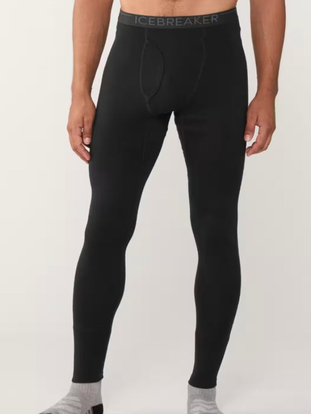 ICEBREAKER 260 Merino Tech Thermal Leggings with Fly - Black Men's XL $140